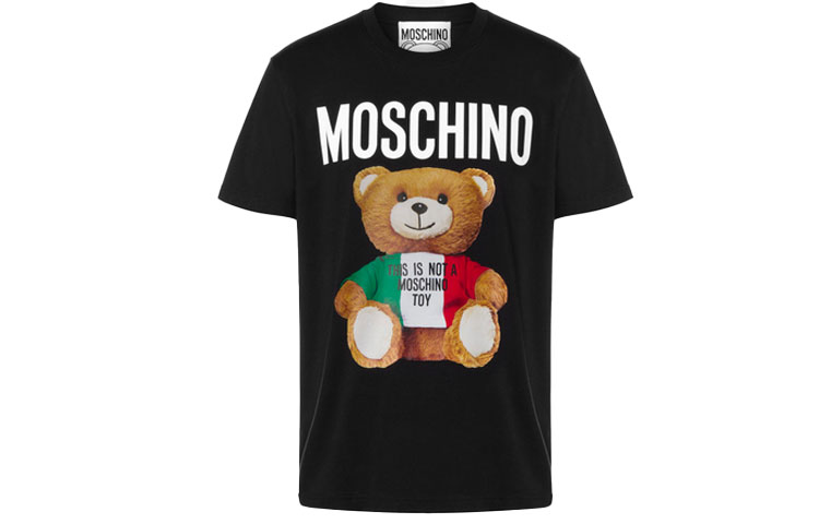 

MOSCHINO Футболка мужская черная SS21, Черный, MOSCHINO Футболка мужская черная SS21