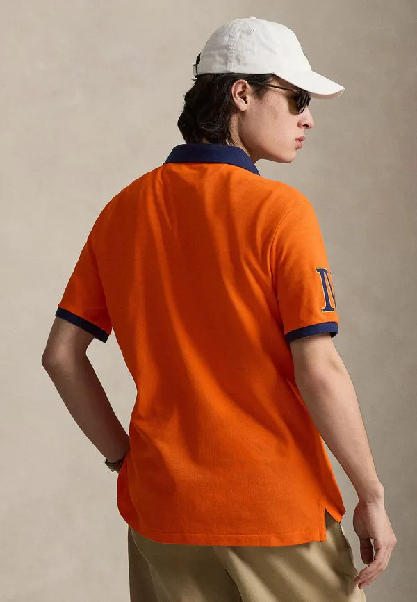 Классическая поло-рубашка с сетчатым рисунком и гербом. Polo Ralph Lauren, Sailing Orange — фото 3