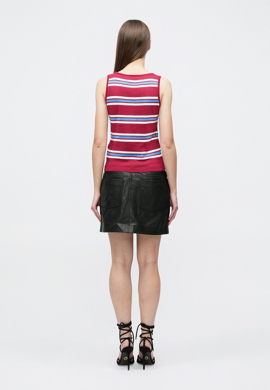 Топ Dsquared2 STRIPED TANK, Burgundy/Multi-Coloured — фото 3