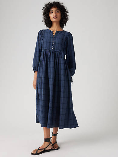 

Платье макси от Marla Airy Levi's, цвет Lauren Plaid Navy Blazer - Blue