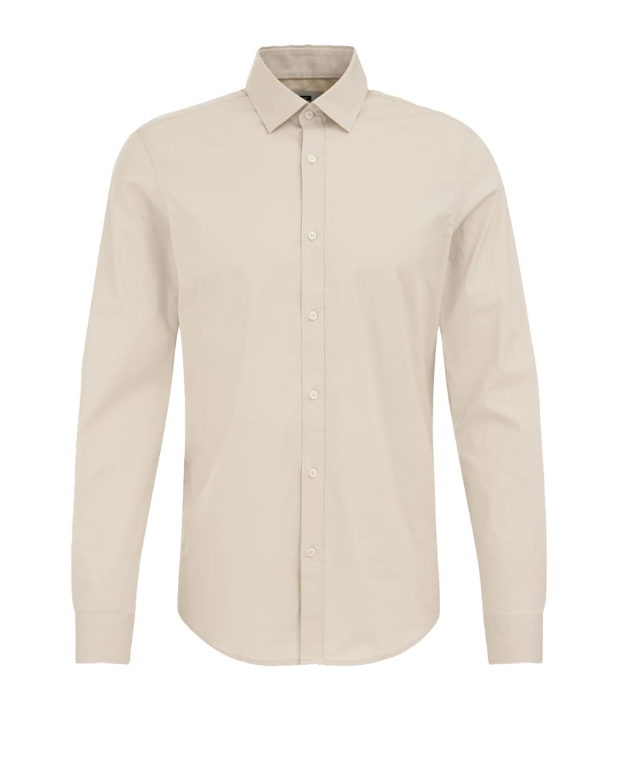 

Рубашка Slim Fit на пуговицах WE Fashion, бежевый