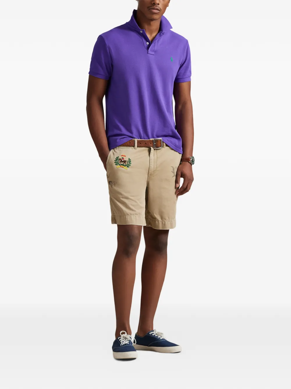 Рубашка поло в рубчик Polo Ralph Lauren, фиолетовый — фото 2