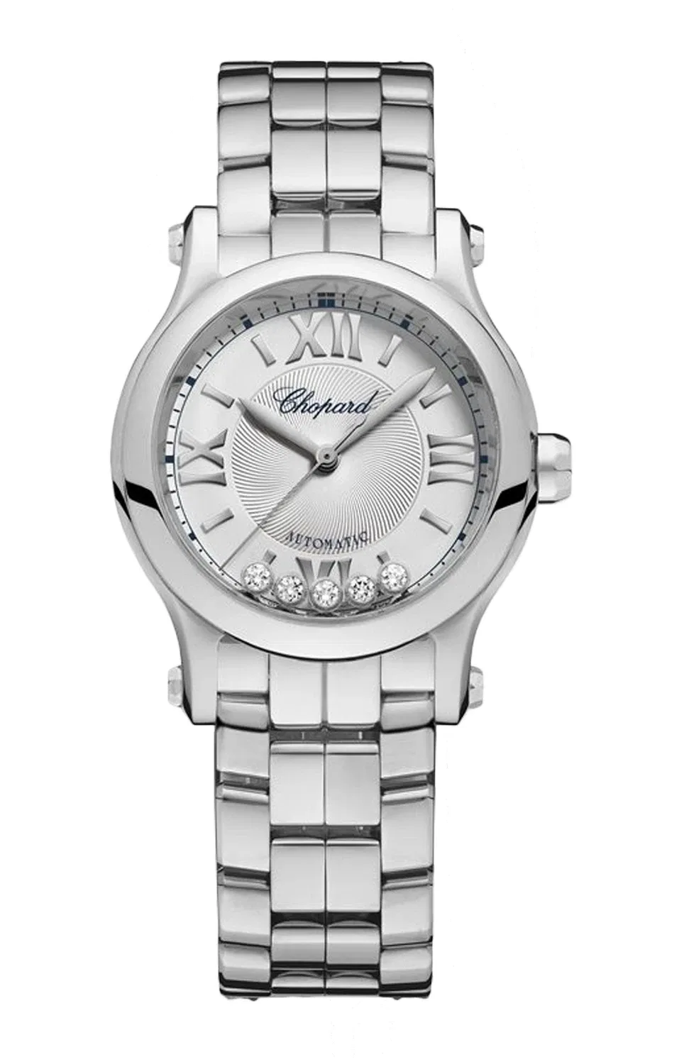HAPPY SPORT 30 ММ, НЕРЖАВЕЮЩАЯ СТАЛЬ. ДИАМАНТЫ - 278573-3012 CHOPARD, серебряный