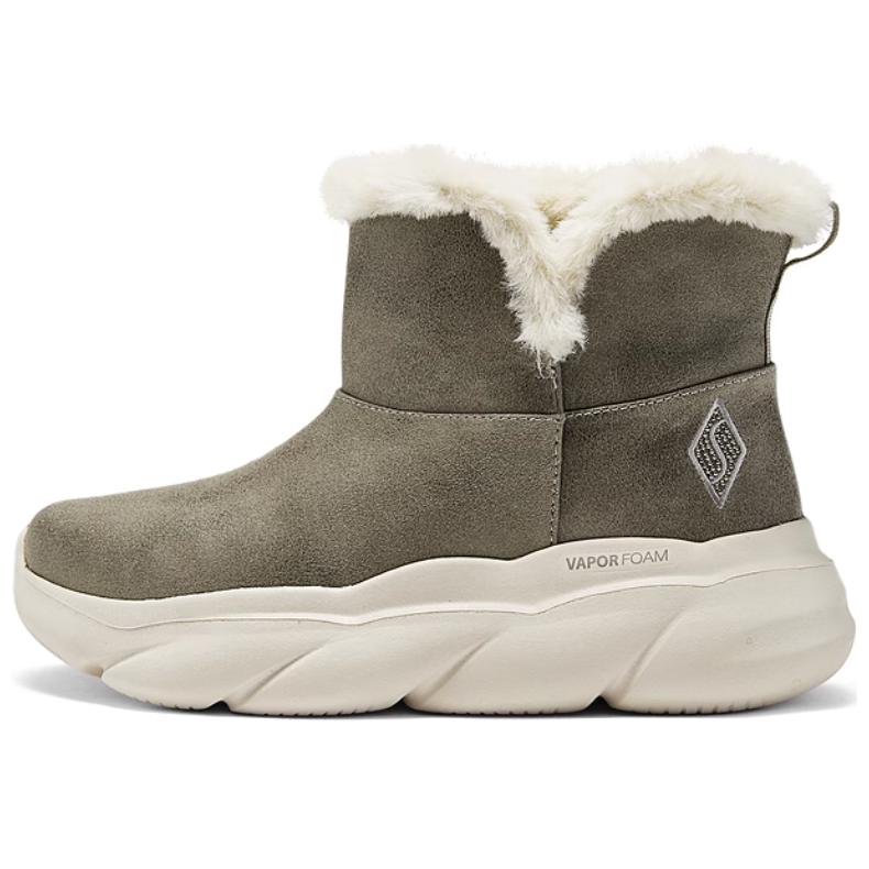Зимние ботинки женские  Skechers Vapor короткие с искусственным мехом, серо-зеленый