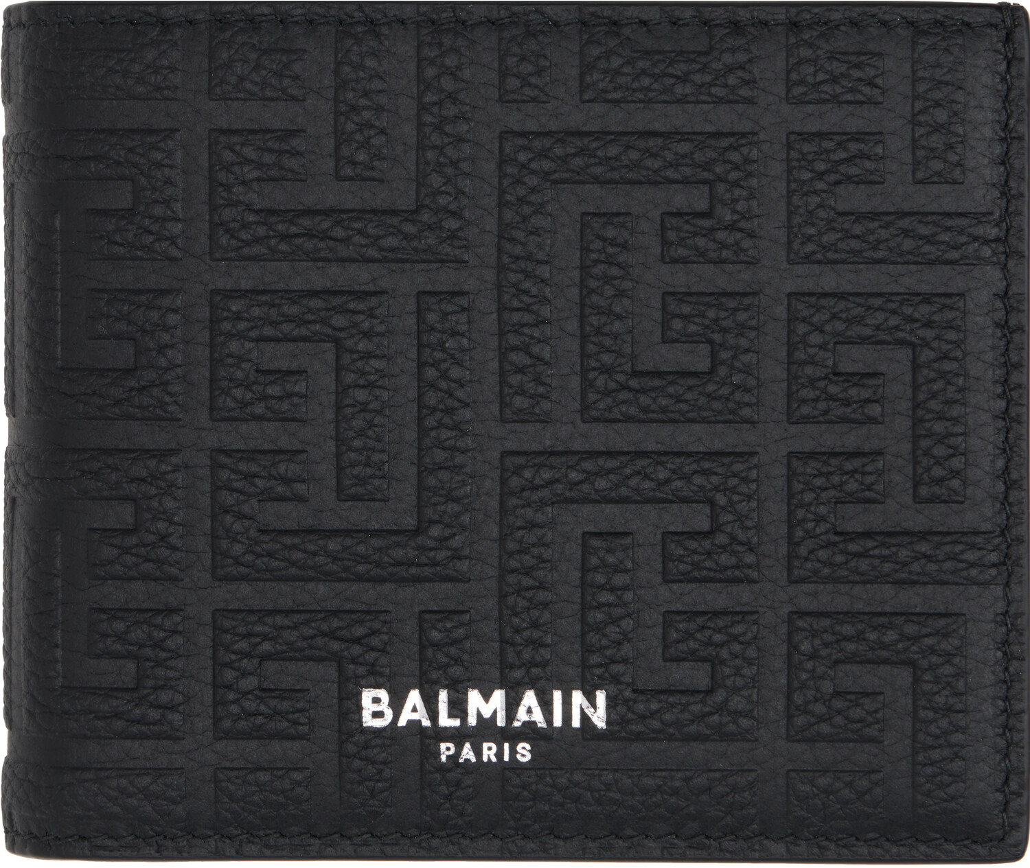

Черный кожаный кошелек с клапаном Balmain