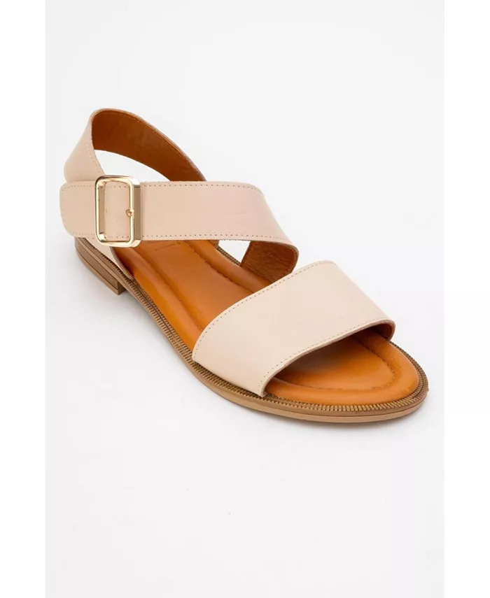 Кожаная сандалия Majesty (женская) Forever & Always Shoes, загар/бежевый — фото 3