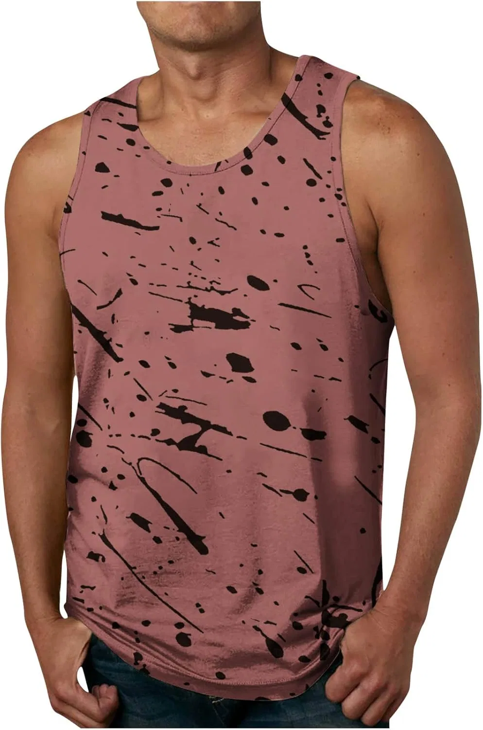 Мужской топ для тренировок Oversized, Athletic Tank Top, коричневый