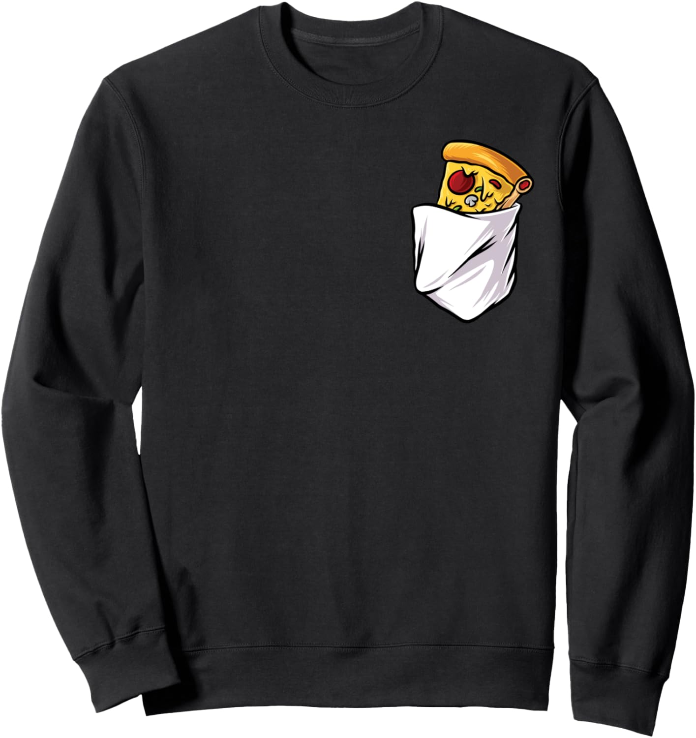 

Толстовка с надписью Факфуд Фастфуд Пицца Кусок в пакете Slice Of Pizza In A Pocket Tops, черный