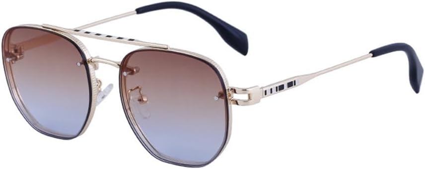 

Мужские солнцезащитные очки LVTFCO Fashion Borderless Oval в ретро-стиле с градиентной металлической оправой, для вождения на открытом воздухе, защита от УФ-излучения UV400, 6