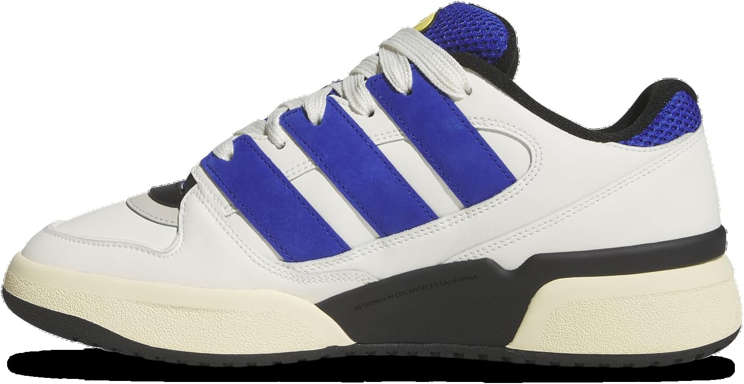 Мужские кроссовки adidas Forum2000 на шнуровке - повседневные, Off White, синий/желтый/белый — фото 2