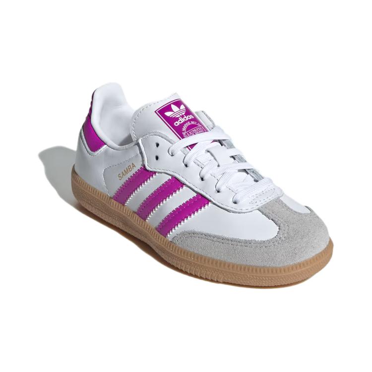 Adidas Originals Детские кроссовки для скейтбординга SAMBA OG Low Top, белые, фиолетовые, серые, для детей от 3 до 7 лет — фото 4