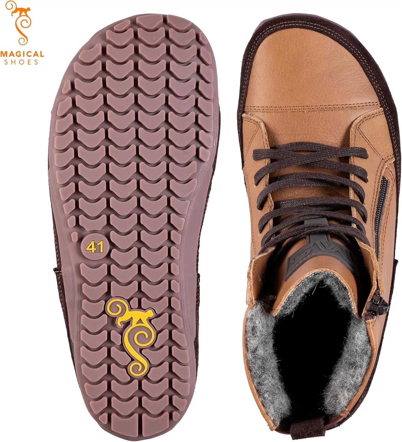 Ботинки Magical Shoes Alaskan - это платформа для зимних прогулок, подходящая как для мужчин, так и для женщин. Ботинки на шнуровке, минималистичные ботинки, кожаные ботинки — фото 2