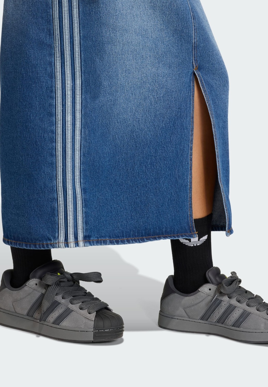 Adidas Originals Юбка в синем дениме — фото 4