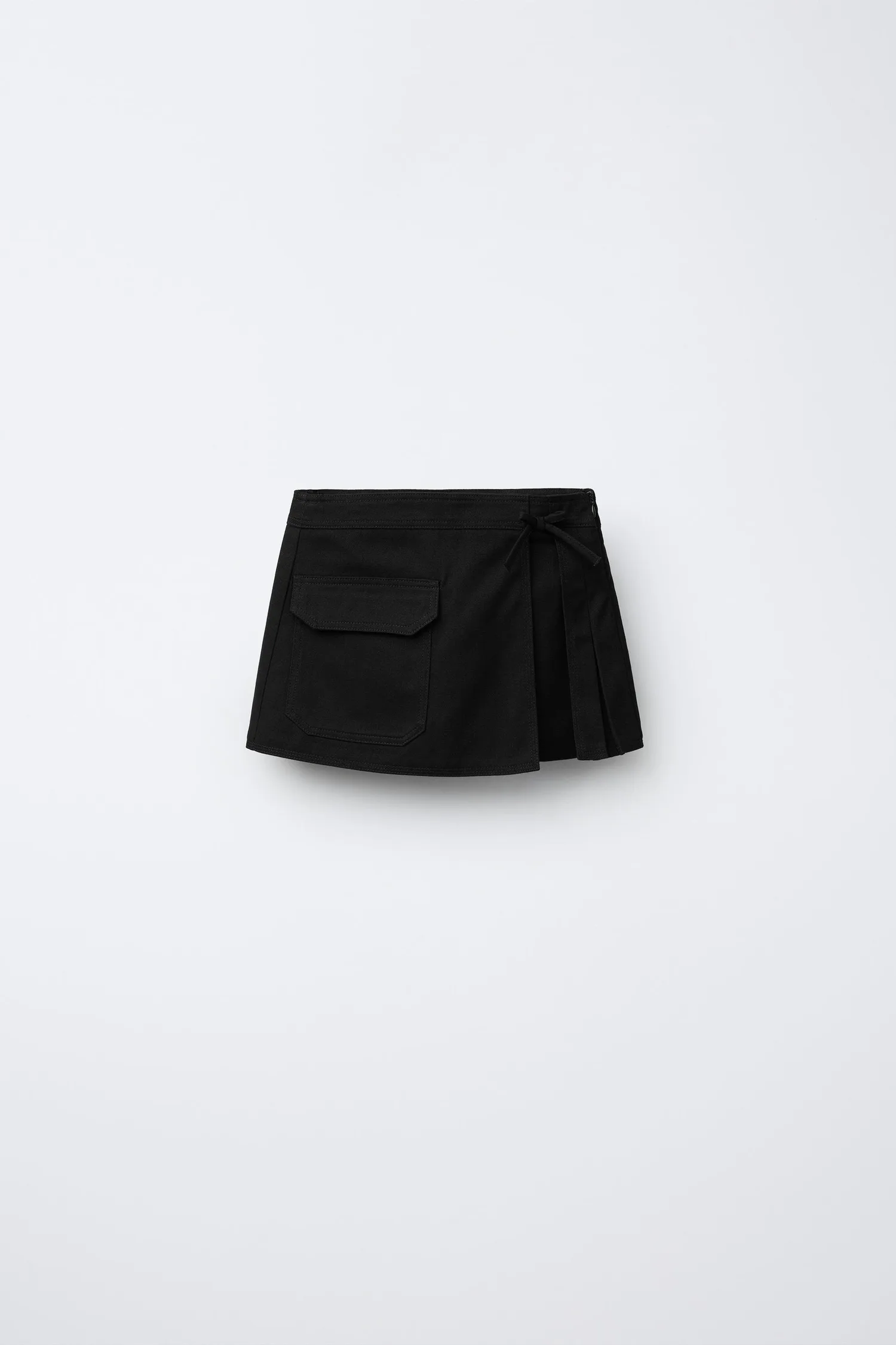 Юбка-шорты бермудская с карманом Zara, черный