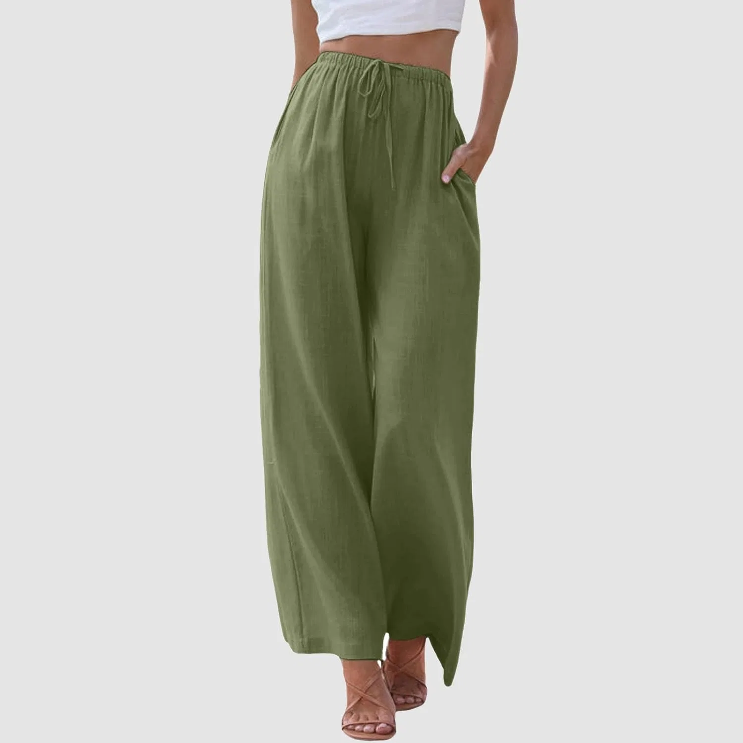Спортивные штаны свободного кроя Army Green — фото 2