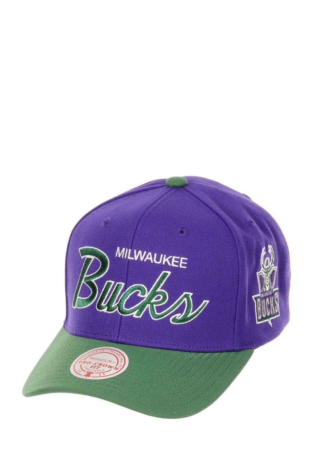 

Бейсболка MILWAUKEE BUCKS NBA TEAM SCRIPT VERSTELLBARE GEBOGENE SNAPBACK Mitchell & Ness, цвет lila