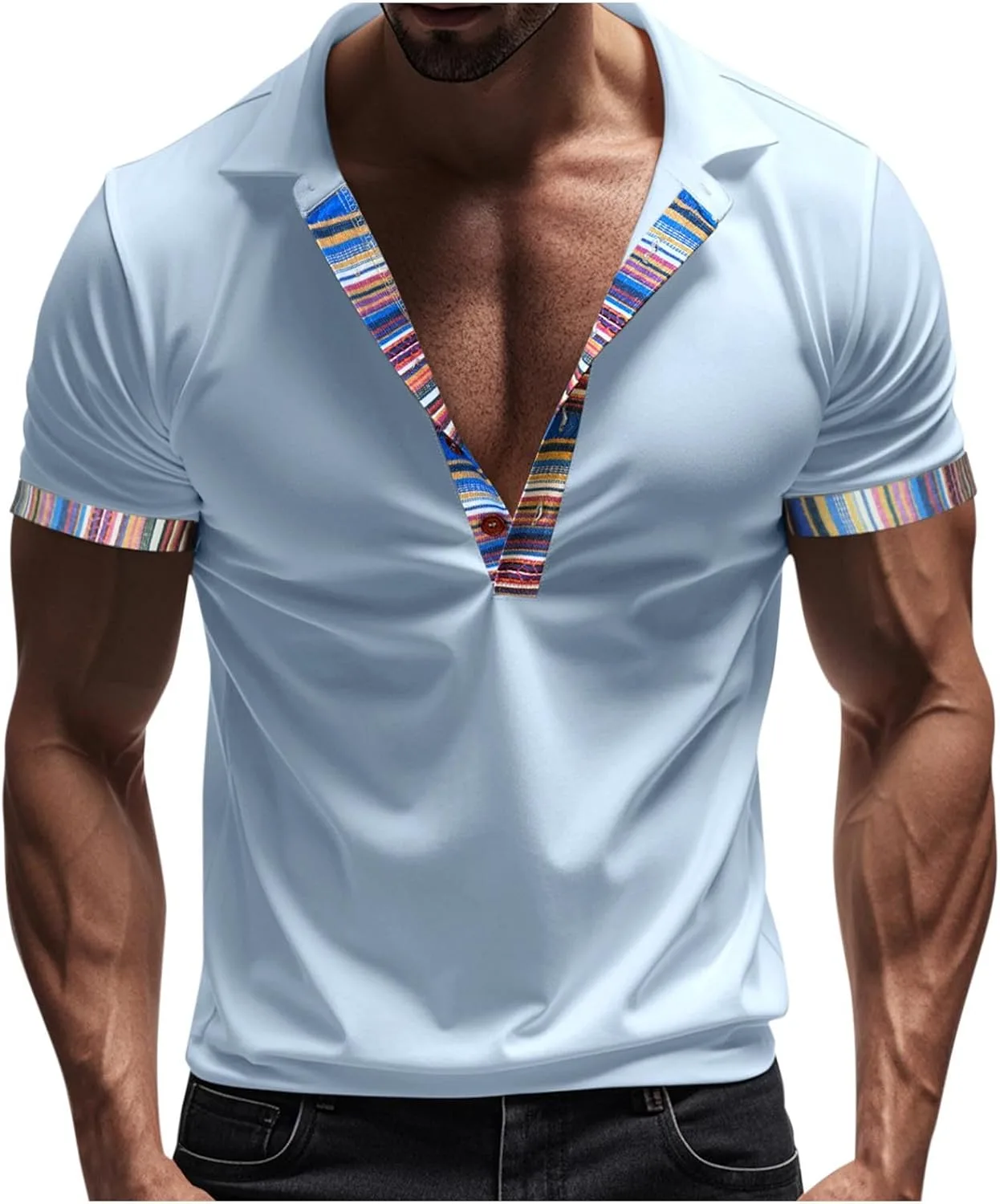 

Мужская африканская рубашка Hipster Tribal Graphic Patchwork Slim Fit
