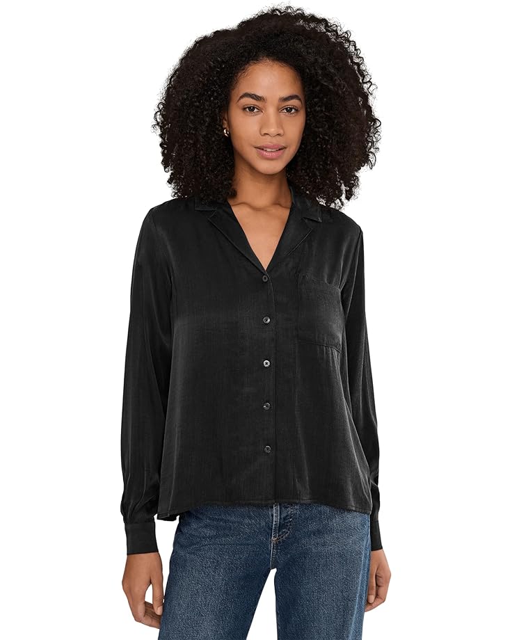 

Женская блуза Splendid Serena Satin Button-Down, Black