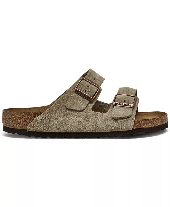 Мужские повседневные сандалии Arizona Suede Leather Soft Footbed от Finish Line Birkenstock, коричневый/бежевый — фото 2