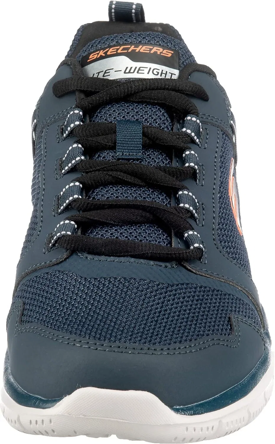 Мужские кроссовки Skechers Burns 52635-bbk, Navy Leather Mesh Orange Synthetic Trim — фото 3