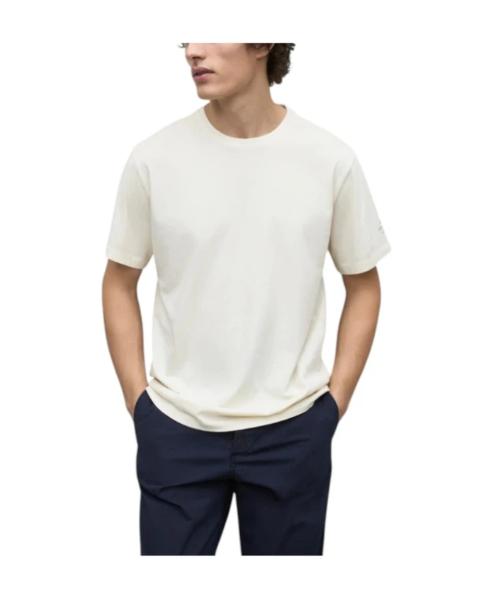 

Хлопковая футболка с принтом на спине Ecoalf, белый