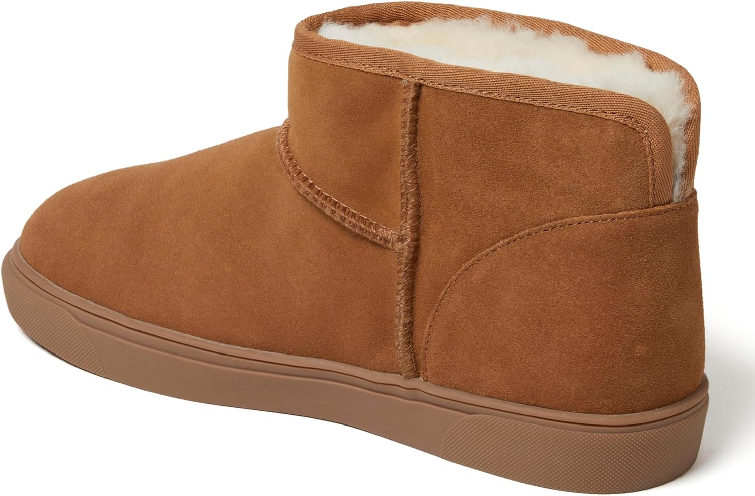Домашние тапочки Fireside от Dearfoams для мужчин Bathurst, с натуральным мехом, микроботинки для дома и улицы Fireside By Dearfoams, Chestnut — фото 4