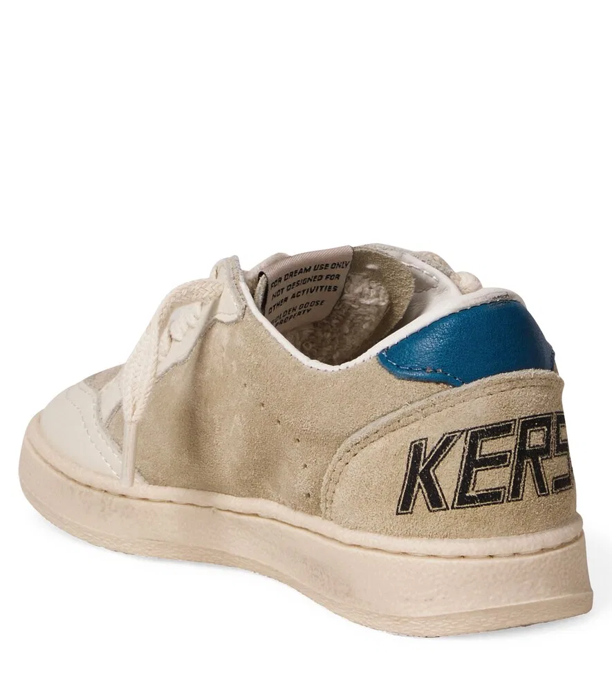 Замшевые кроссовки Ball Star Golden Goose Kids, бежевый — фото 3