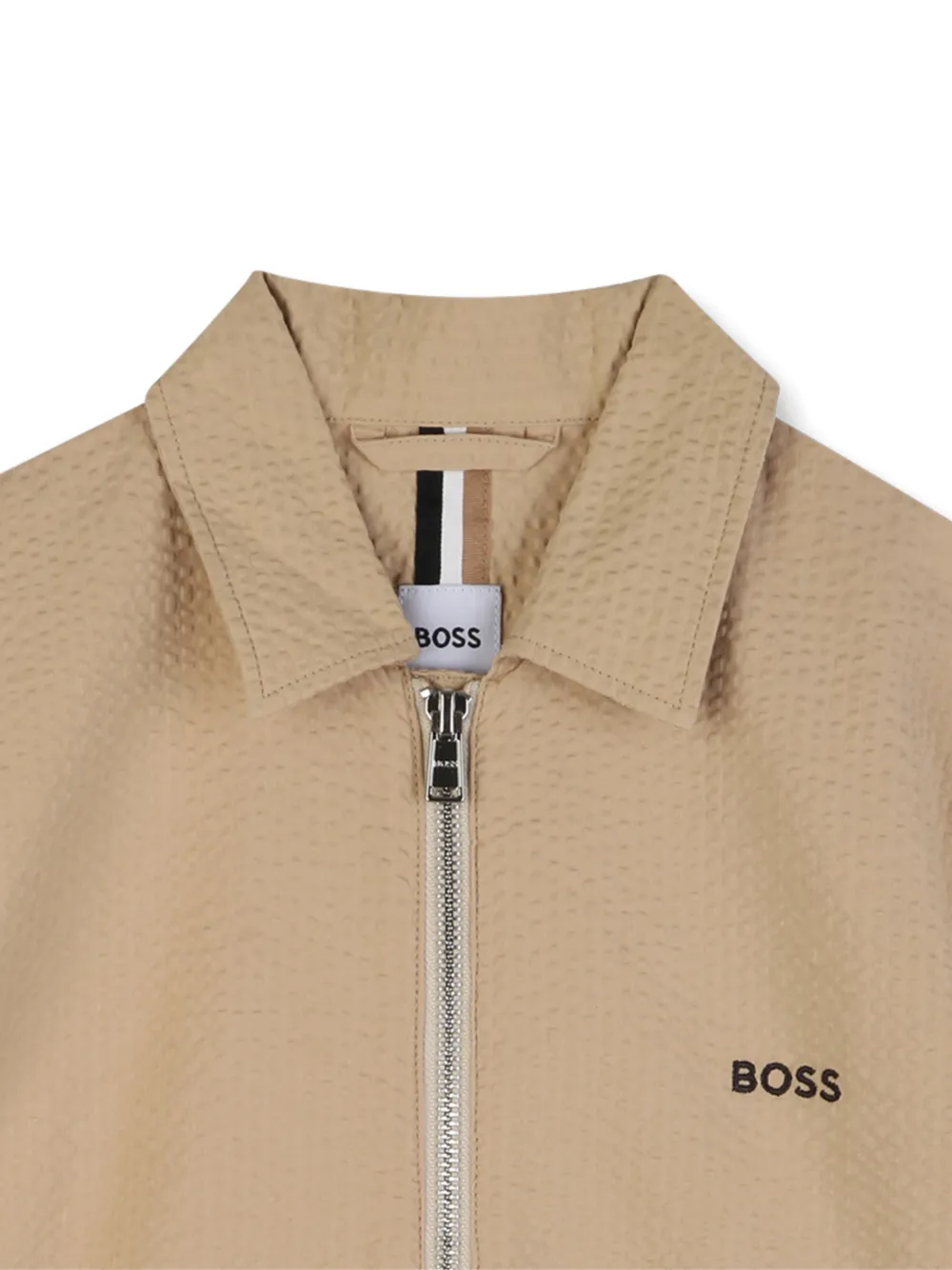 Фактурная рубашка с короткими рукавами Boss Kidswear, коричневый — фото 3