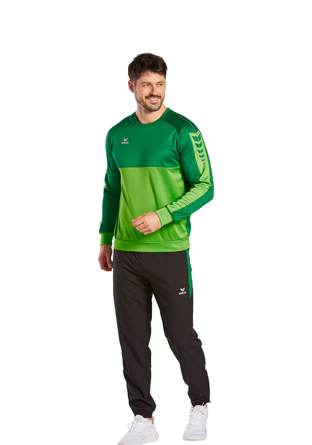 Спортивная футболка erima Six Wings Sweatshirt, цвет green/smaragd — фото 3