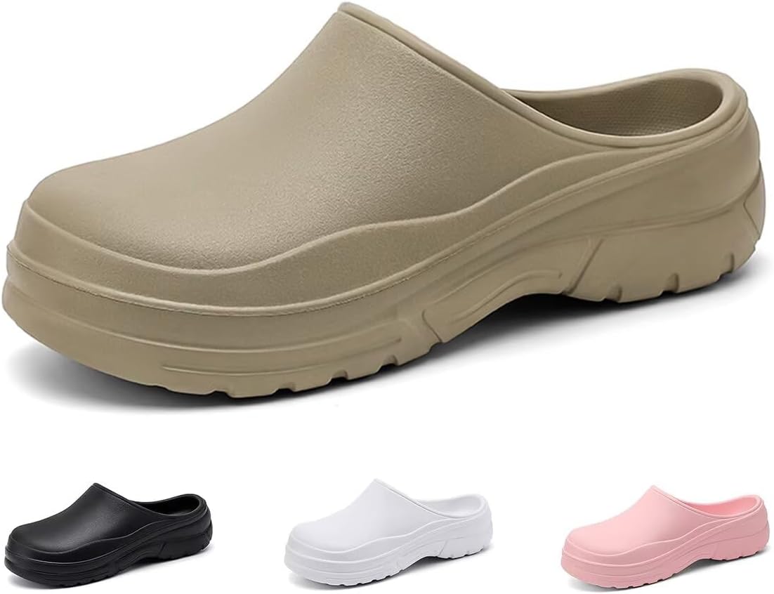 

Сабо Ginjang для мужчин и женщин, нескользящие, водонепроницаемые, для работы в саду, на кухне, мюли для шеф-повара, удобные, легкие, из материала EVA, хаки