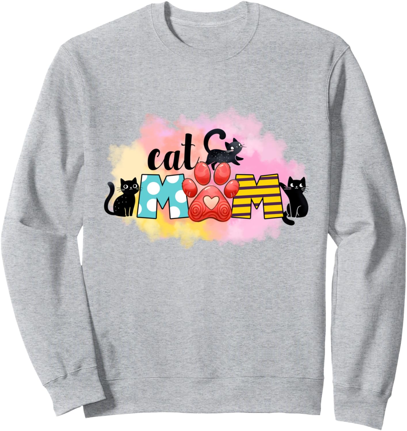 

Толстовка с милым рисунком кошки кошачьей мамы ко Дню матери Cat Mom Kitten Lover Pet Owner Mother'S Day Tees, серый