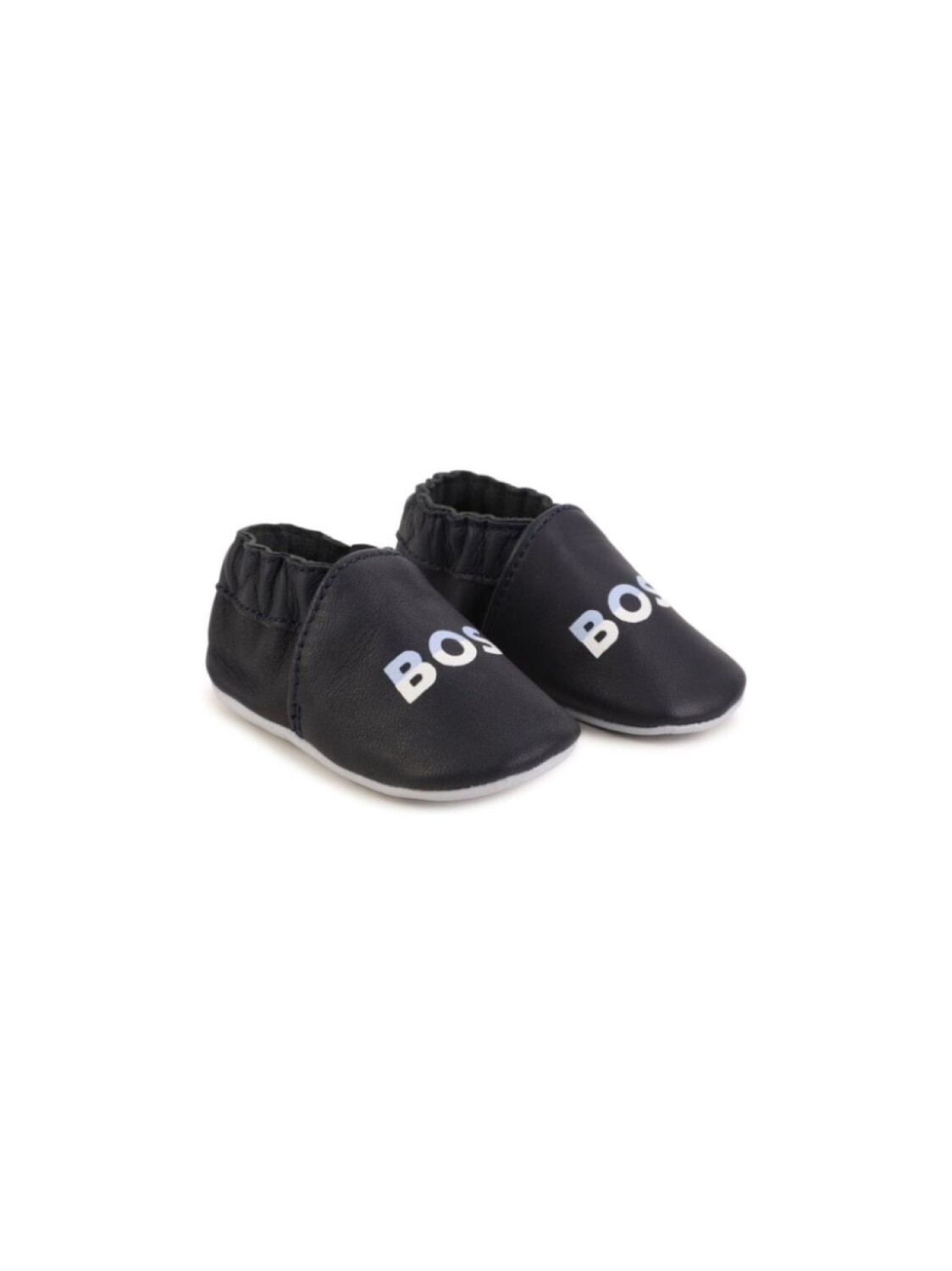 

BOSS Kidswear кожаные пинетки с логотипом, синий
