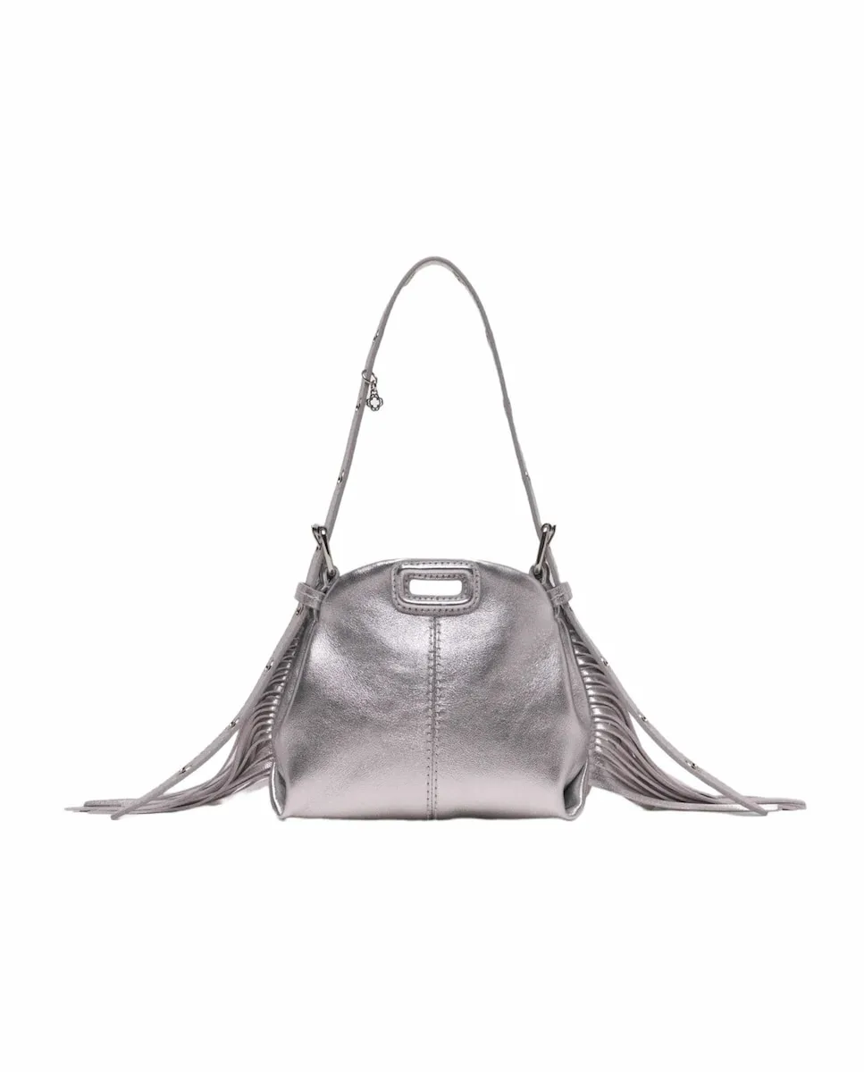 

Женская сумочка Miss M микро из металлизированной кожи Maje, серебряный