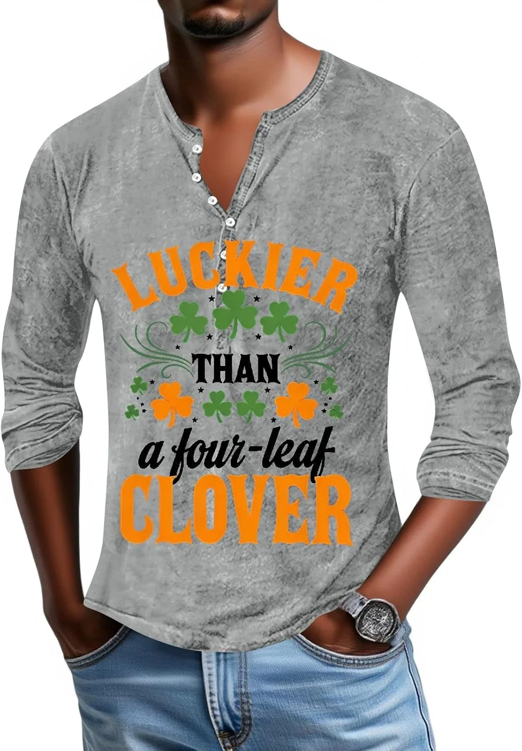 

Футболка St Patricks Day мужская с длинным рукавом и принтом