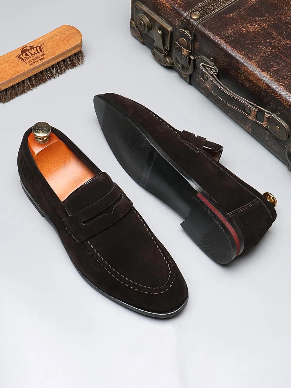 Лоферы кожаные Santimon Penny Loafers, коричневый — фото 3