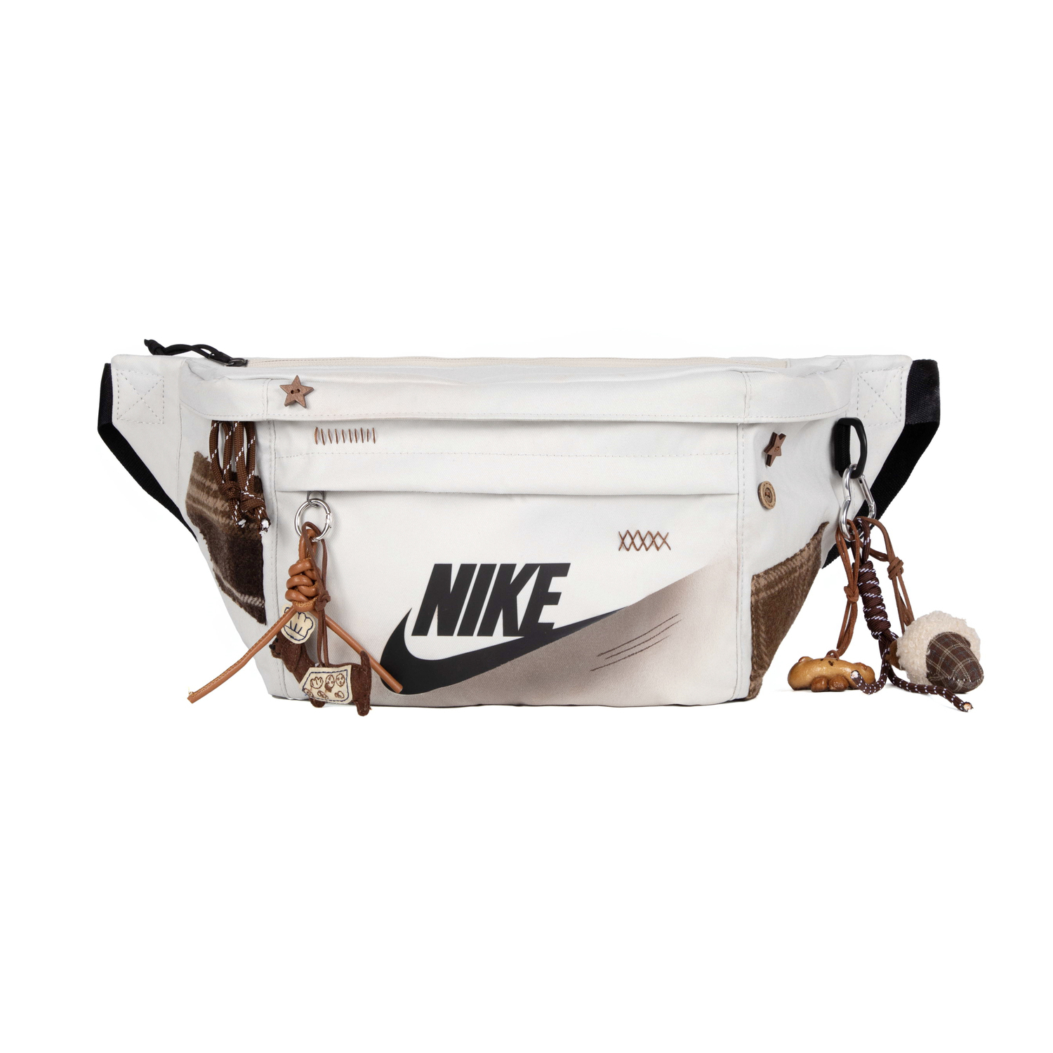 

Nike Тканевая поясная сумка унисекс бежево-коричневая, Beige Brown