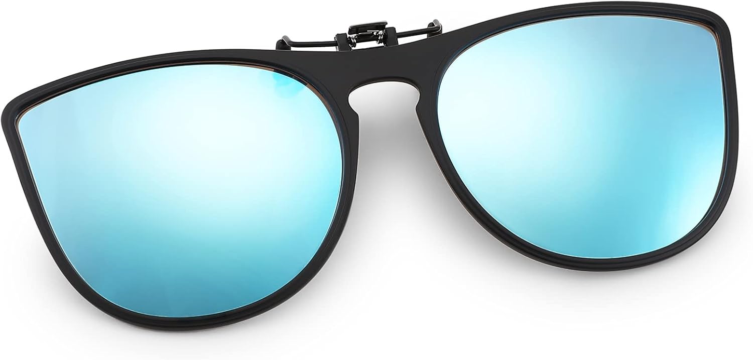 

Поляризованные солнцезащитные очки FEISEDY «Кошачий глаз» с клипсой, для мужчин и женщин, надеваются поверх обычных очков, для вождения и активного отдыха, B2764, Blue Silver Lens