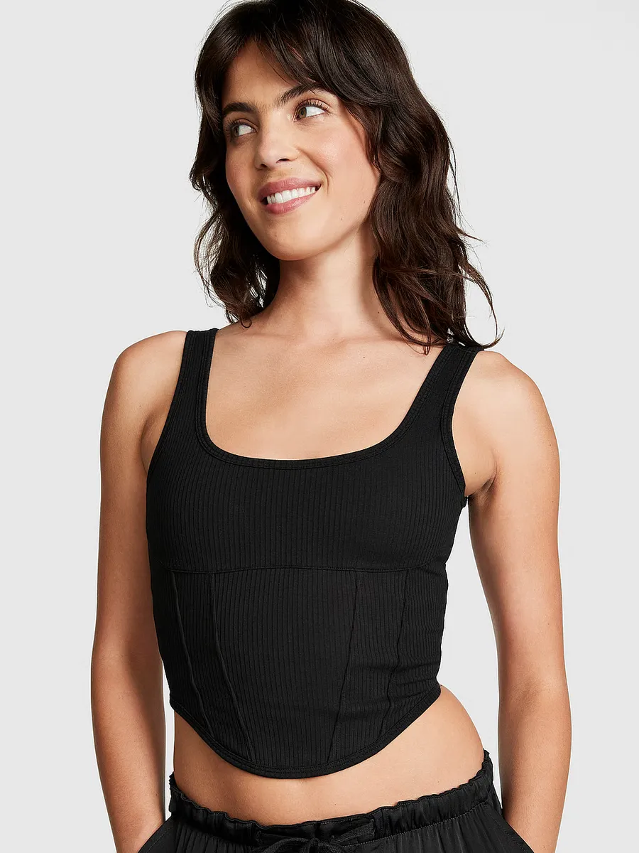 

Корсетный топ с завязками Pink Bralettes & Bra Tops, черный
