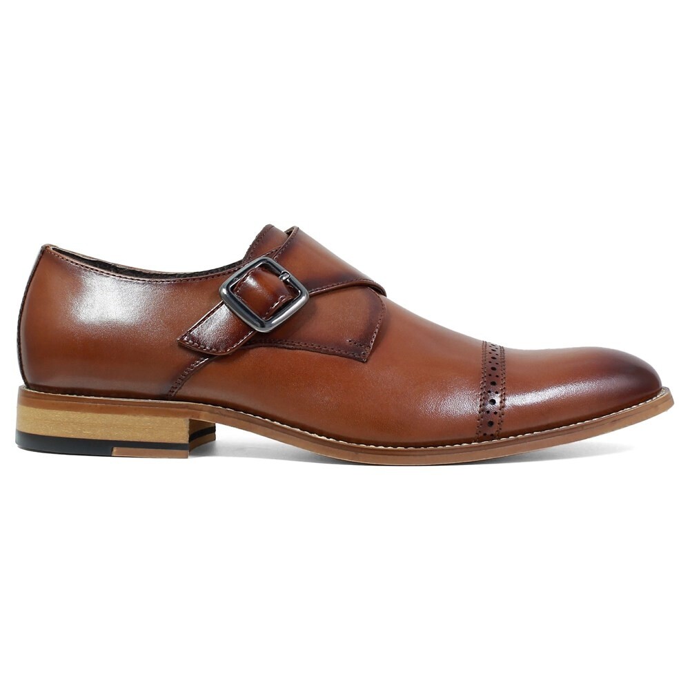Мужские монки Desmond со средним и широким носком и ремешком Stacy Adams, цвет cognac leather — фото 2
