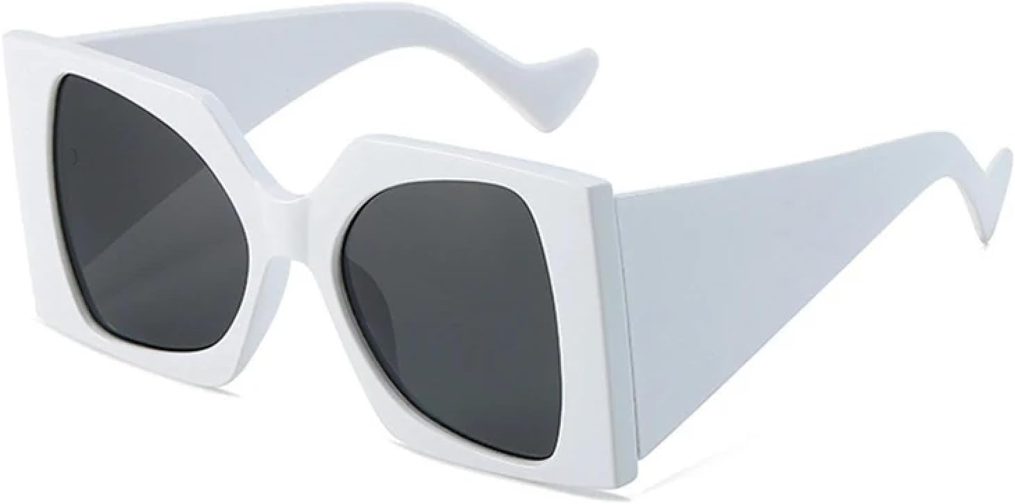 

Модные солнцезащитные очки большого размера с двухцветным дизайном для женщин, ретро-градиентные очки с защитой от УФ-излучения UV400; модные солнцезащитные очки для мужчин с леопардовым принтом TVTBBVV, White Gray