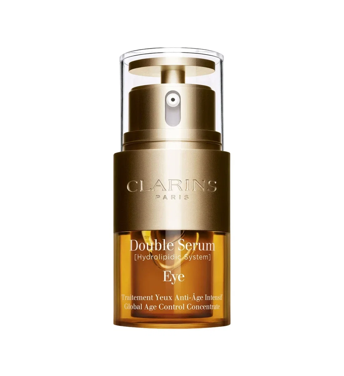 Double Serum Eye Интенсивное средство против старения для кожи вокруг глаз Clarins, золотой