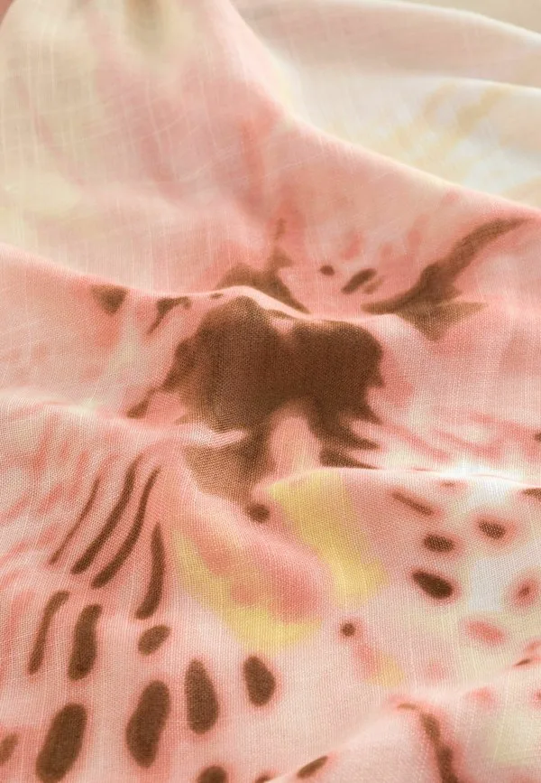 Кафтан прямого кроя с завязками на талии, пляжный аксессуар Next, Pink Floral — фото 3