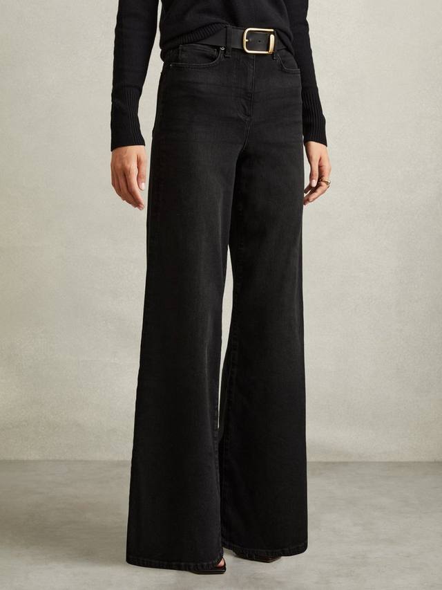

Джинсы ameria с широкими штанинами Reiss, черный