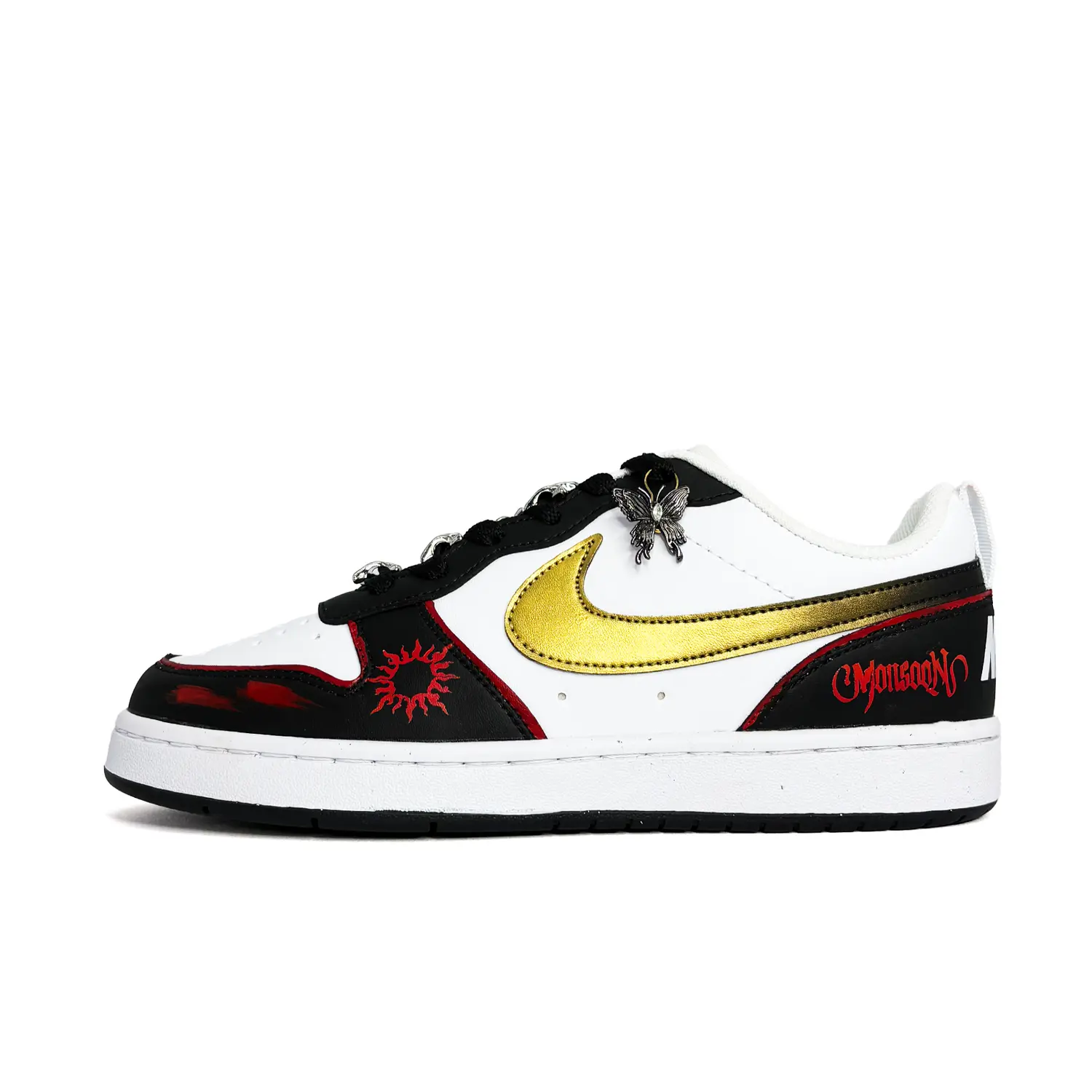 

Nike Court Borough Sun Century Slip Resistant Abrasion Resistant Low top Детские скейтбордические кроссовки Gold для подростков