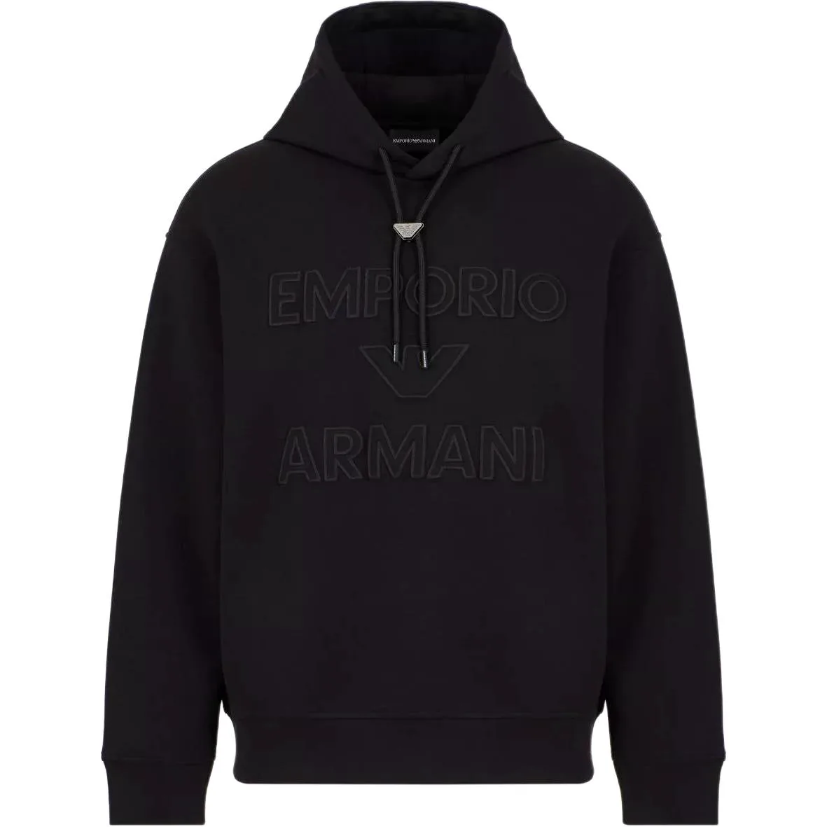 

Худи с лого-патчем и шнурком EMPORIO ARMANI, черный
