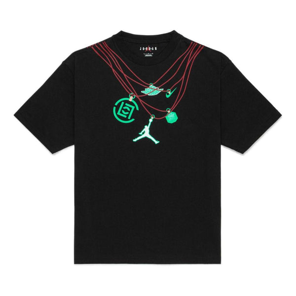 

Футболка Air Jordan x CLOT Crossover China Printing Alphabet Logo Round Neck Pullover Short Sleeve Asia Edition Black, черный