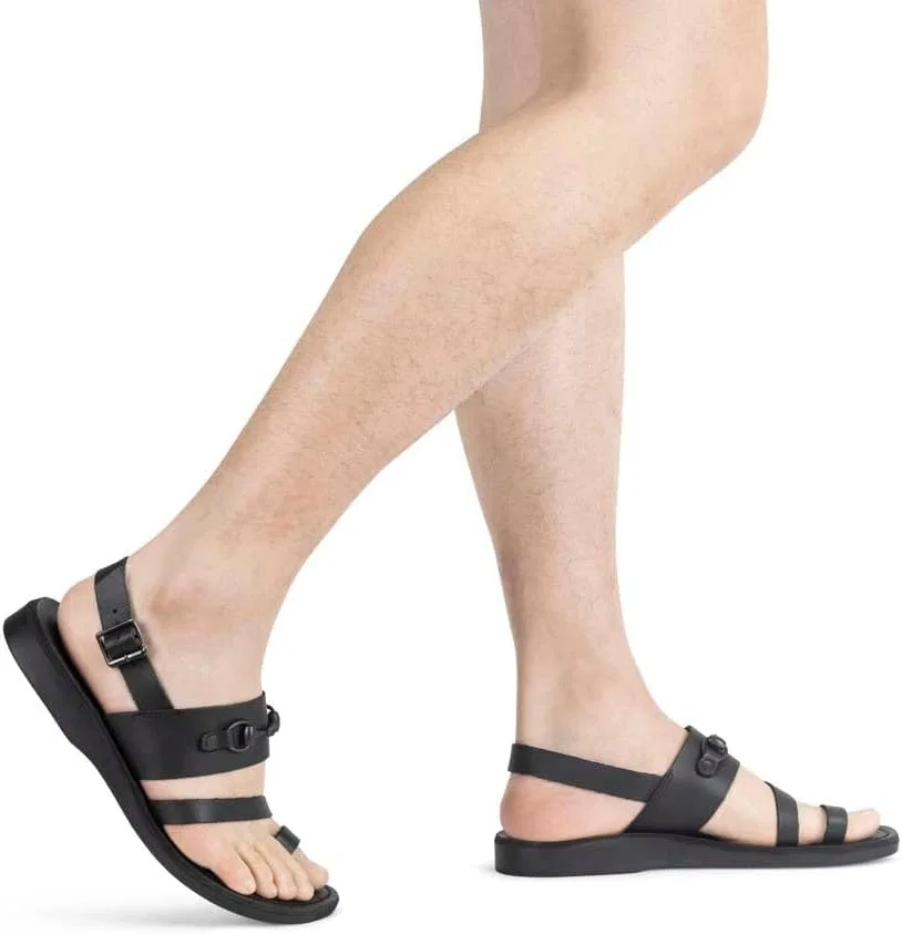 Сандалии мужские кожаные, Black Jerusalem Sandals — фото 2