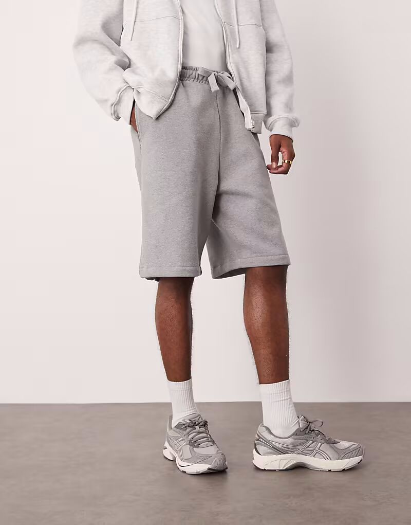 

Шорты оверсайз ASOS DESIGN из плотной ткани плотностью 400 г/м² серого меланжевого цвета - LGREY
