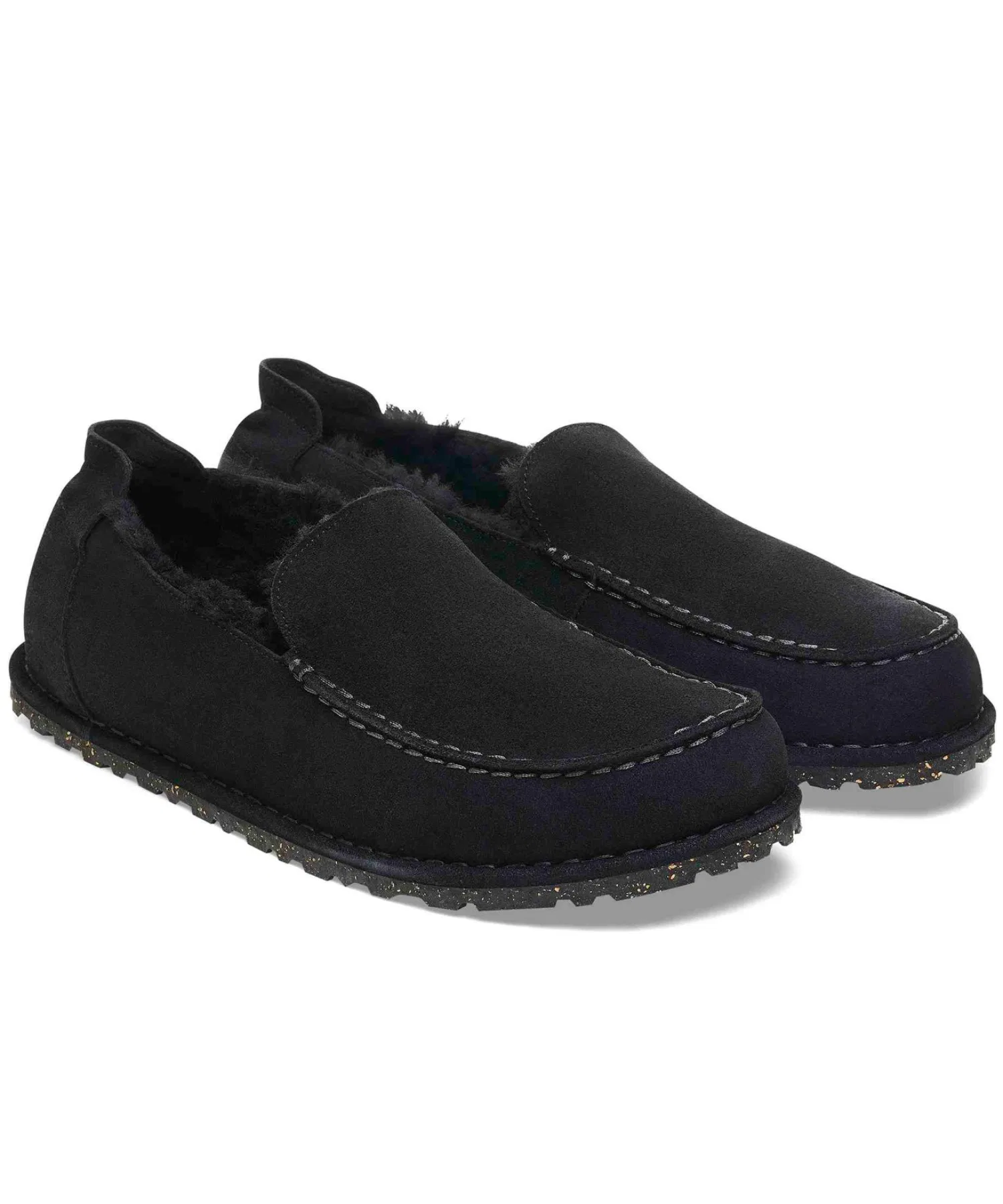 Унисекс мокасины из замши с шерстью Birkenstock Utti чёрные