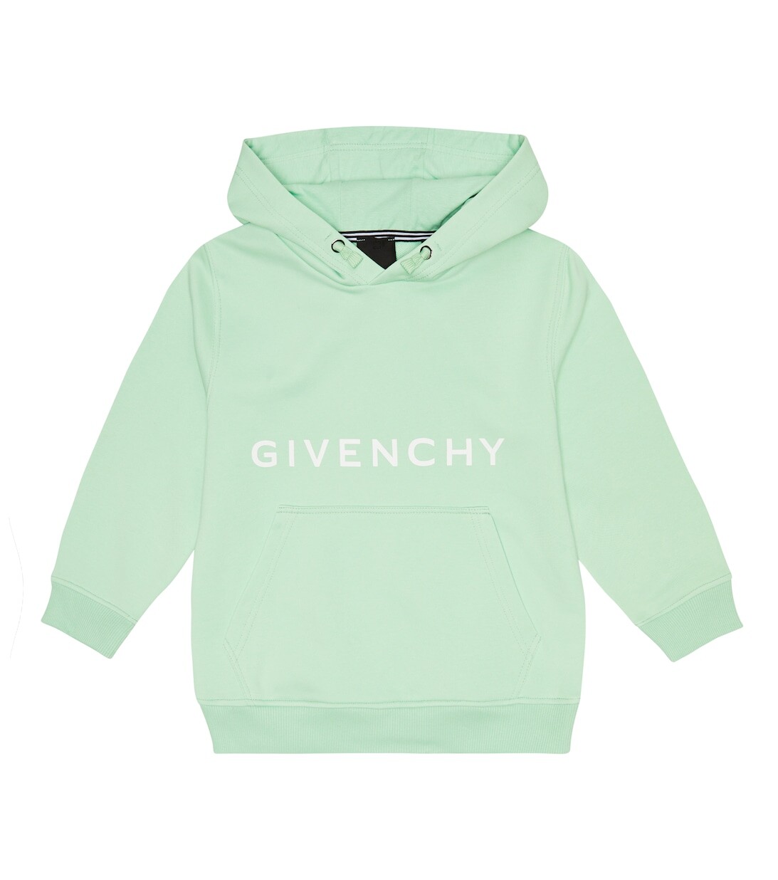 

Худи из смесового хлопкового джерси с логотипом Givenchy Kids, зеленый